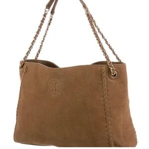 Tory Burch Brown Suede Marion Bag